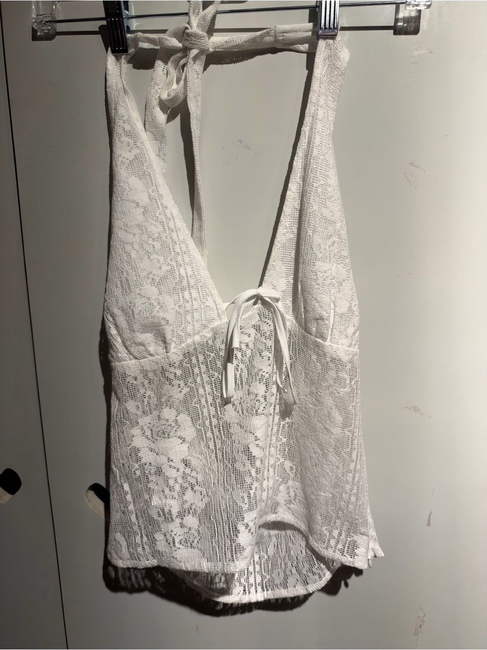 Motel Kopa Top In Floral Lace White